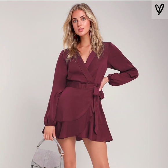 plum wrap dress
